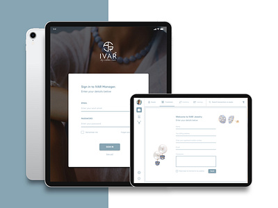 IVAR - Store Manager IPAD Application adobe xd b2c brand form design ipad app sign in sign up ui ui ux ui design user experience design user interface design ux