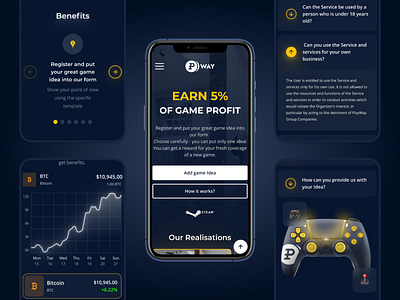 Pway - Gaming Website 🎮 analysis chart charts design flat gaming gaming website glass minimal mobile mobile ui responsive rwd steam ui uiux ux website