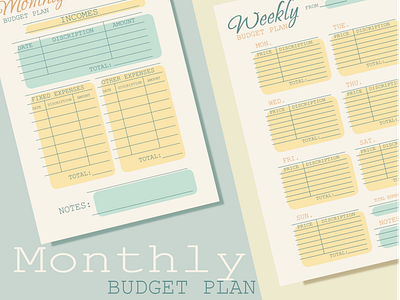 Monthly budget plan