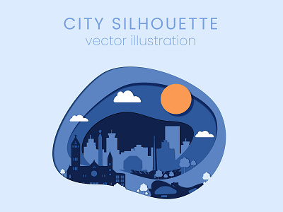 city ​​silhouette app branding design icon illustration logo ui ux vector