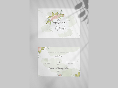 Wedding invitation in watercolor style app branding design icon illustration logo ui vector