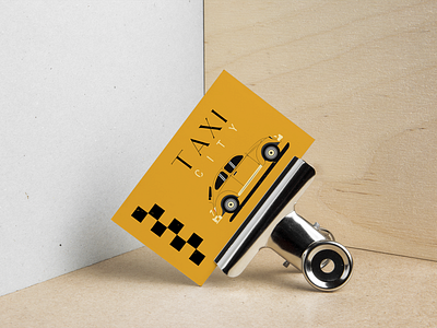 Business card for a taxi service with a retro car