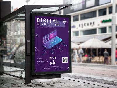 Flyer for the exhibition of new smartphones app branding design icon illustration logo typography ui ux vector