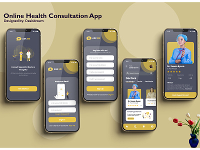 Health Consultation App app appointment banking booking design doctor health ios ios app design logo template ui uiux