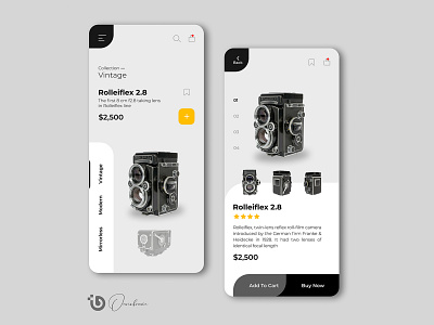 Vintage Collection UI adobe xd app banking branding camera creative design figma illustration ios ios app design logo replica template ui vintage