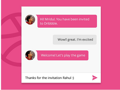 Debut Shot - Conversation conversation debut shot dribbble player ea4c89 ui