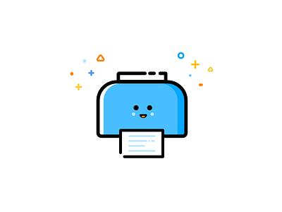 Happy Printer - Inspired by MBE color cute design icon illustration mbe printer vector visuals