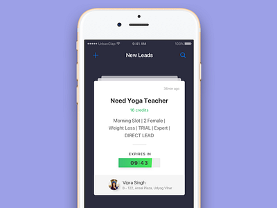 Concept Design Business Leads app card design dribbble ios ui user user experience user interface ux wip