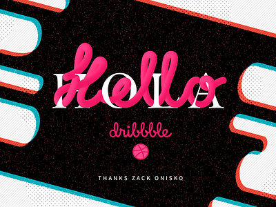 Hola Dribbble! 3d debut design dribbble first shot memphis tipography vector