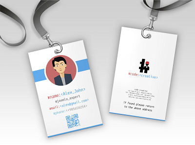 code creative id card design branding code creative concept creative design design graphic design id card id card design illustrator minimal qr code design ui