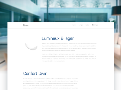 Hi-Finity animation clean design furniture scroll webdesign white window