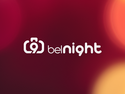 belNight Logo belgium gradient lens logo night party photo photography reflex rounded typo typography vecto wip