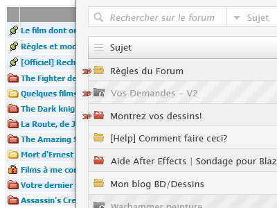 Redesign Forum: Before/After design folder forum icon input list menu navigation searchbar thread ui