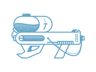 Playing with strokes aqua blue gun illustration pistol playoff rebound shape stroke vector weapon