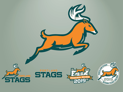 Portland Stags Secondary Logos design logo portland sports branding stag typography