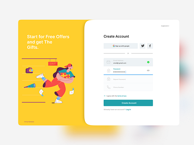 SignUp Modal Design dailyui illustration modal mokup ui ui ux ux web design web ui design