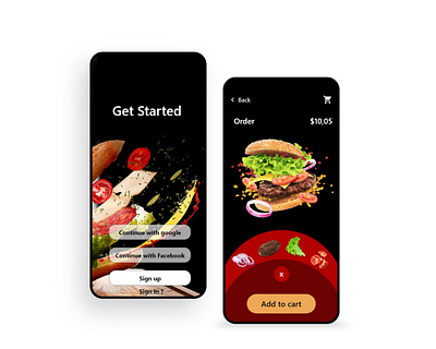 fast food app design app design application design application ui burger app design fast food app ui