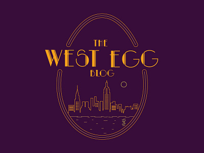 West Egg Blog Logo artdeco drawing egg gatsby illustration logo purple skyline vector west egg