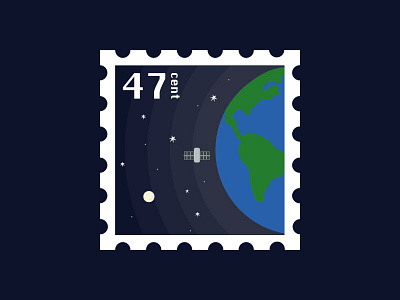 Earth Stamp earth illustration moon planet satellite space stamp stars vector