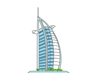 Burj al arab burj al arab doodle ginja illustration