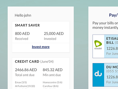 Dashboard - mobile banking emiratesnbd mobile ui ux