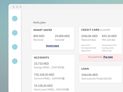 Desktop Dashboard banking desktop emiratesnbd ui