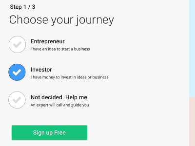 Choose Your Journey iteration ui
