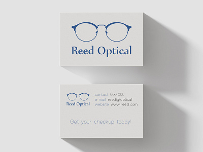 Reed Optical Business Cards branding business card design flat illustration logo typography