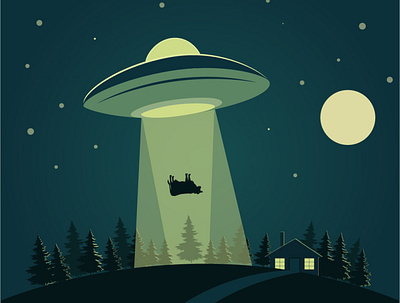 UFO design illustration vector