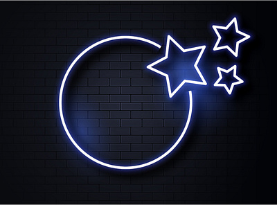 neon stars vector illustration vector