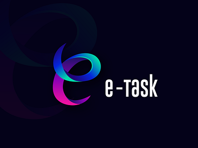 e-task 3d lettering branding colorful creative logo e letter logo elegant illustration lettering lettermark logo minimal minimalist modern professional logo typography vector