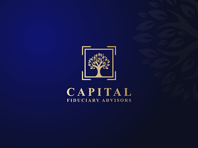 CAPITAL FIDUCIARY ADVISORS abstract art brandidentity branding capital logo corporate creative logo finance logo goldfoil lettering lettermark logo logo design luxary logo minimal professional logo tree