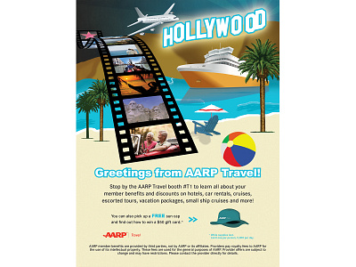 AARP Travel AD Hollywood advertising convention center design graphic design illustration print design tourism travel