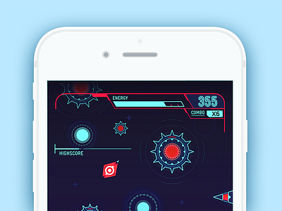 iOS Game Concept arcade casual game game mobile game retro sci fi ui