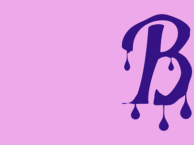 The Letter B blue design dripping illustrator letter logo melting purple