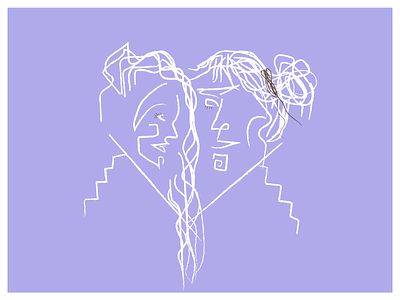 love line art couple design graphic design heart illustration illustrator kiss line art love purple romance white