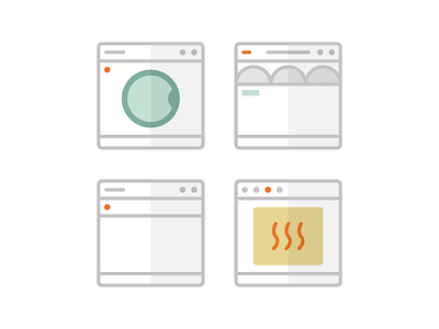 Appliance Icons cooker dishwasher icon icons tumble dryer washing machine