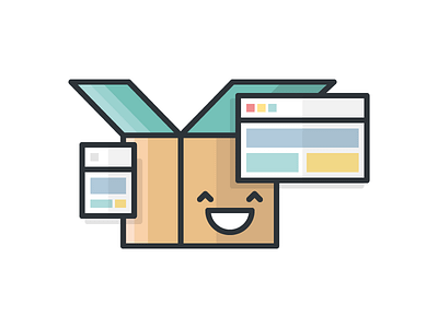 Happy Box box happy icon illustration package responsive screens updated