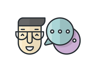 Support chat face friendly happy helpful icon illustration support