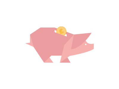 Piggy Bank Logo animal bank coin money origami pig piggy bank pink pound