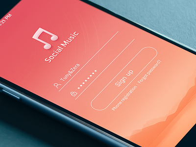 Music Sign Up ui