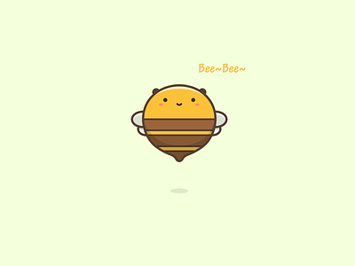 Bee bee cute fat funny happy illustrations