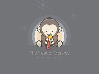 Monkey animal chinese cute fire firework funny happy monkey new year