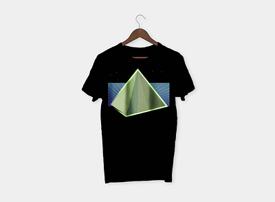 3D pyramid neon design 3d illustration 3d t shirt design custom t shirt design illustration neon design neon tshirt pyramid illustration