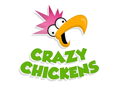 I suck at logos crazy chickens green grobold logo orange pink texture