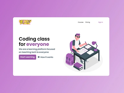 Nerdy punk LATAM- Landing page design design app ladingpage learning platform web webdesign