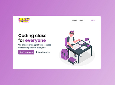 Nerdy punk LATAM- Landing page design design app ladingpage learning platform web webdesign