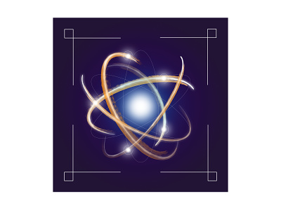 Atomic affinity affinitydesigner album album art atluh atom atomic blue design edgy electron electrons gold molecule nucleus orange realistic tomy vector white