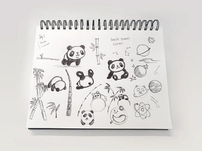 Sketches of Panda Logo | PandaPlanet | DLC03 dailylogochallenge logo logodlc panda sketches