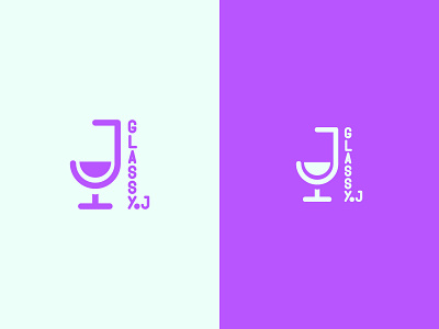 Letter J Logo | Glassy.J Bar | DLC04 bar dailylogochallenge glass j letter logo logodlc pub purple round